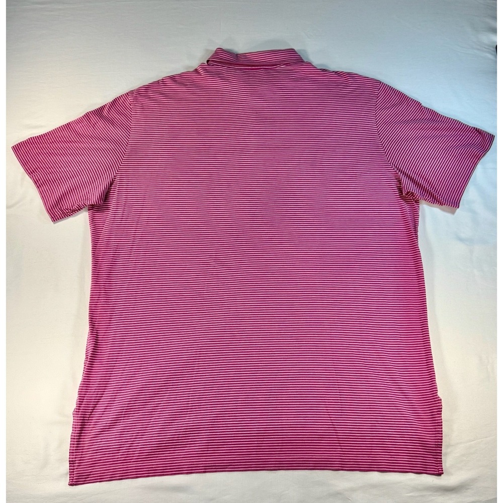 Polo Golf Ralph Lauren Pink White Striped Pima Cotton Polo Shirt Mens XL - Picture 5 of 8